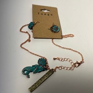 New Fuego teal and gold mermaid set